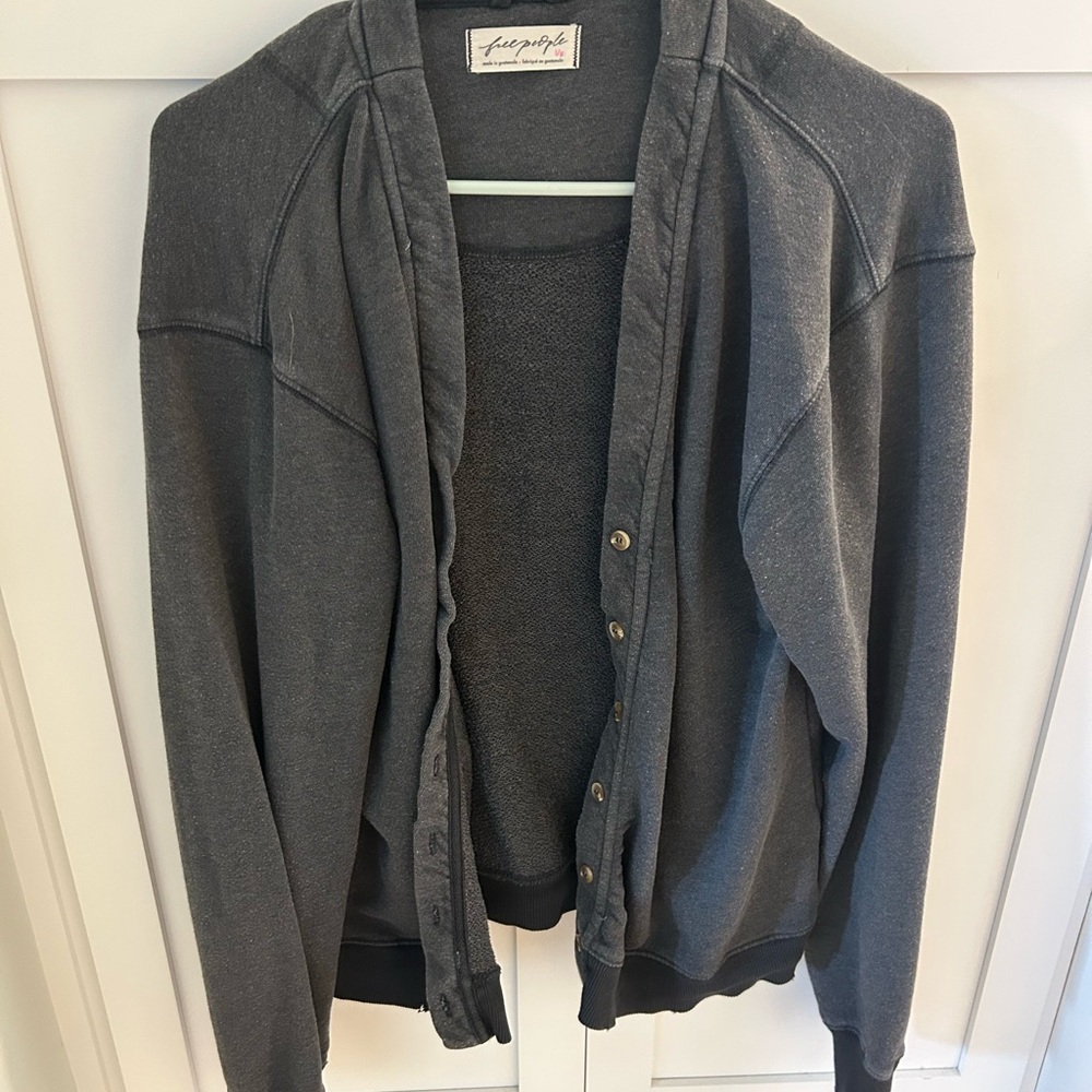 Free People Charcoal Cardigan Sweater